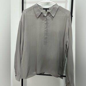 Eileen Fisher gray silk blouse